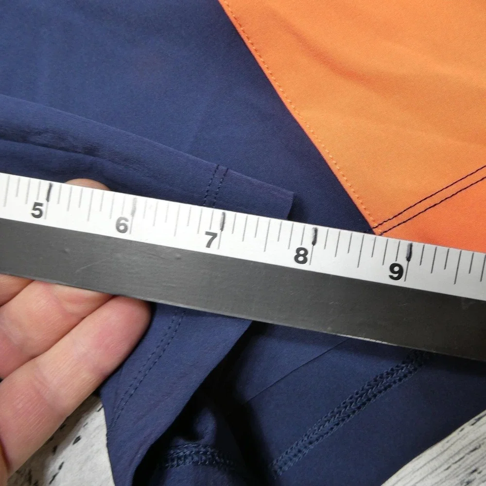 Rhone Swim Shorts Mens 2XL Blue‎ Orange Colorblock Barrier Lined Quick Dry